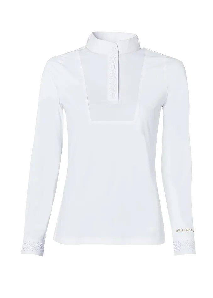 Holland Cooper Gatcombe Long Sleeve Show Shirt White Women Base Layers