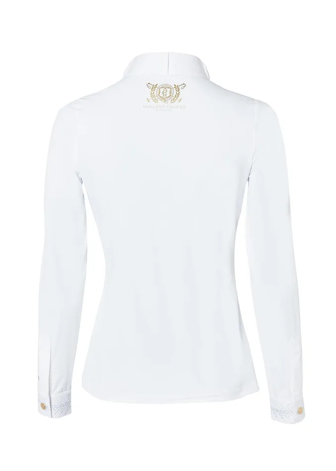 Holland Cooper Gatcombe Long Sleeve Show Shirt White Women Base Layers