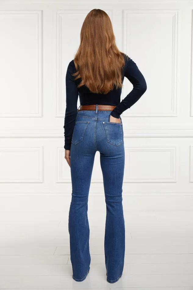 Holland Cooper High Rise Flared Jean Denim Women Jeans