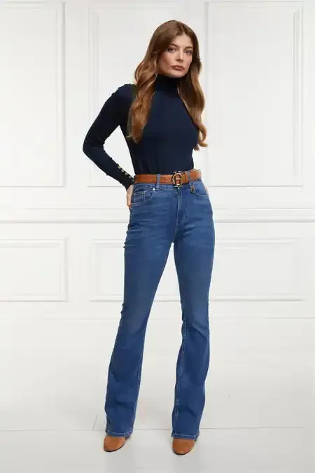 Holland Cooper High Rise Flared Jean Denim Women Jeans