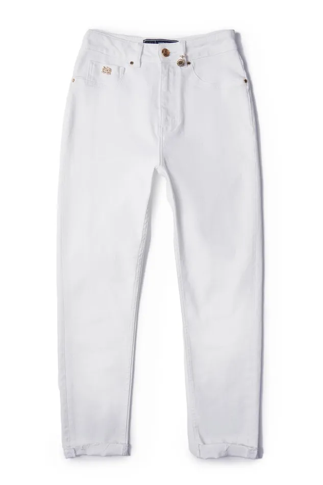 Holland Cooper High Rise Slim Jean White Women Jeans