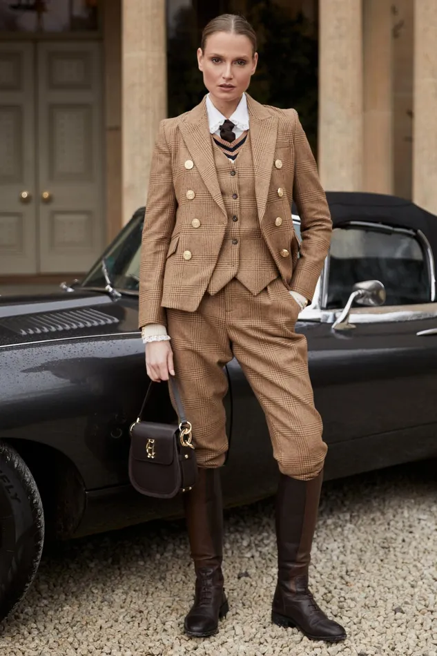 Holland Cooper High Waisted Peg Trouser Tawny Women Tailoring