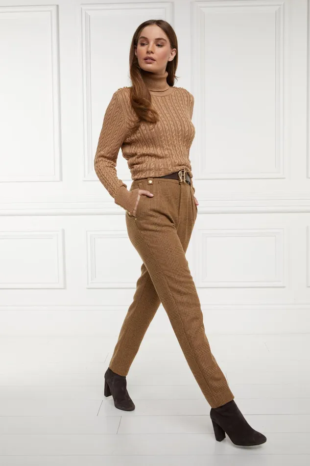 Holland Cooper High Waisted Peg Trouser Tawny Women Tailoring