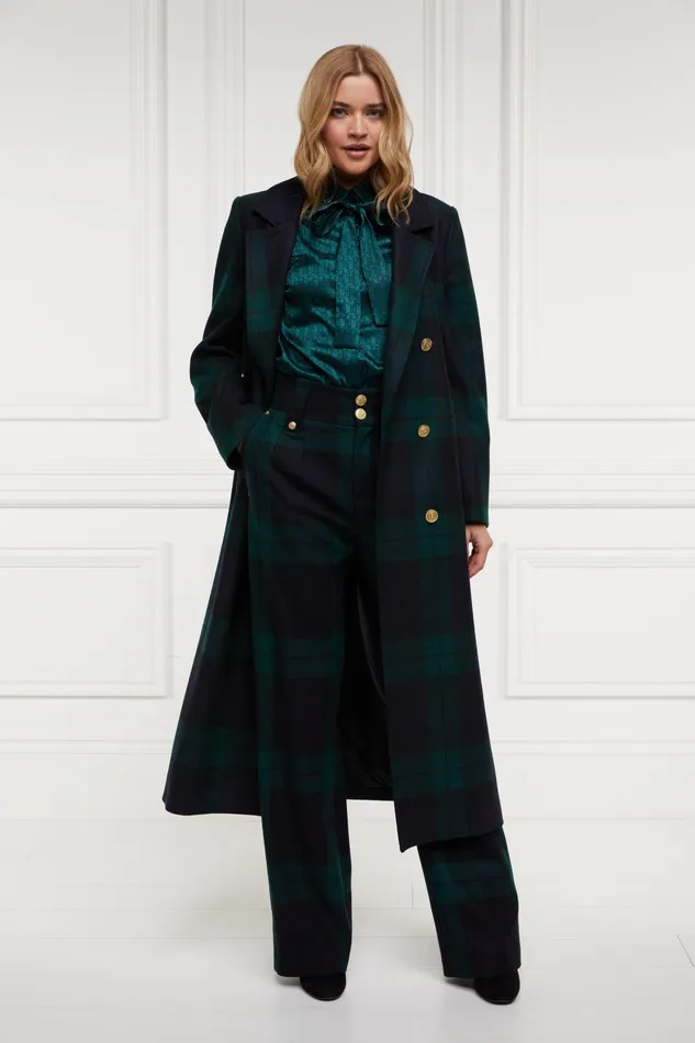 Holland Cooper High Waisted Straight Trouser Blackwatch Women Tailoring
