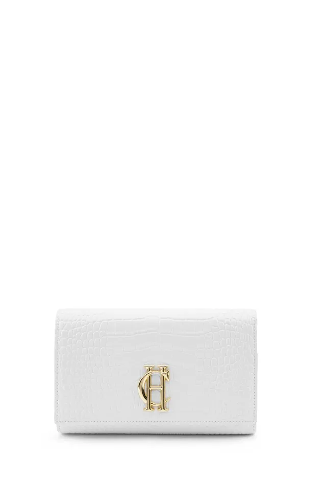 Holland Cooper Highbury Clutch Bag White Croc Women Bags