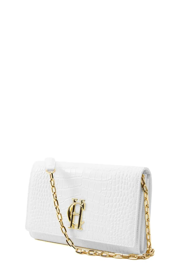 Holland Cooper Highbury Clutch Bag White Croc Women Bags Holland Cooper Highbury Clutch Bag White Croc Women Bags