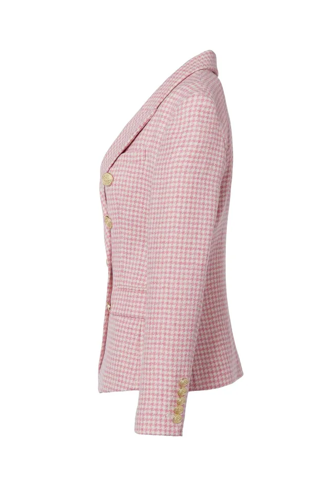 Holland Cooper Knightsbridge Blazer Light Pink Puppytooth Women Tailoring