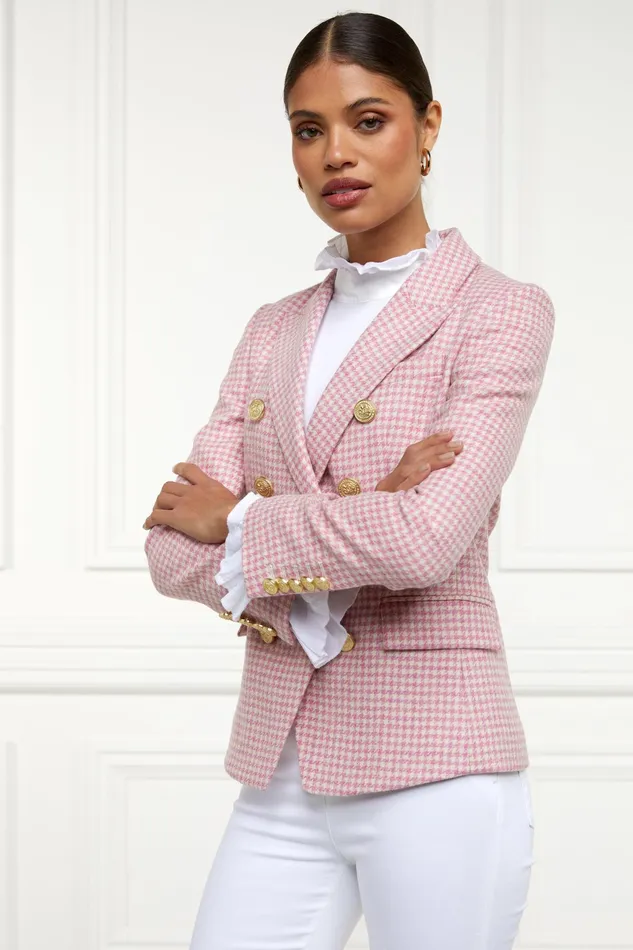 Holland Cooper Knightsbridge Blazer Light Pink Puppytooth Women Tailoring