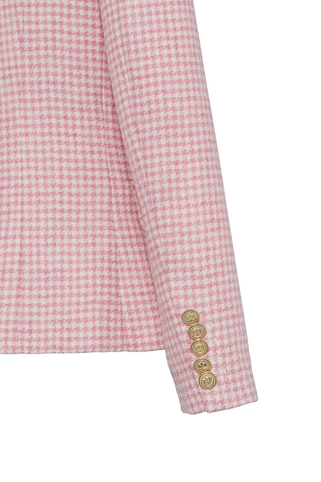 Holland Cooper Knightsbridge Blazer Light Pink Puppytooth Women Tailoring