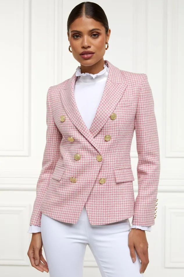 Holland Cooper Knightsbridge Blazer Light Pink Puppytooth Women Tailoring