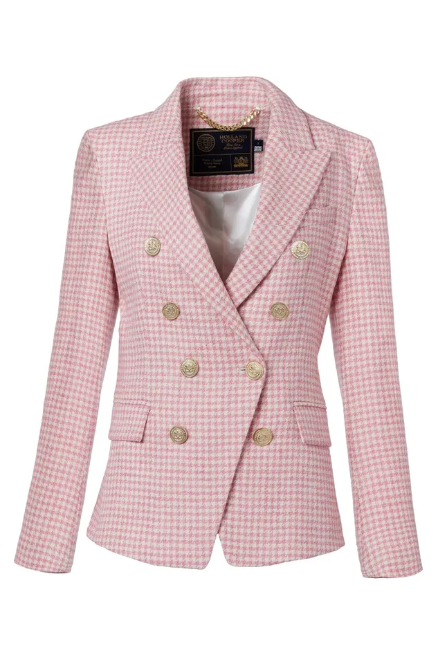 Holland Cooper Knightsbridge Blazer Light Pink Puppytooth Women Tailoring