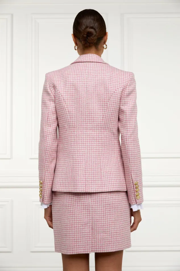 Holland Cooper Knightsbridge Blazer Light Pink Puppytooth Women Tailoring