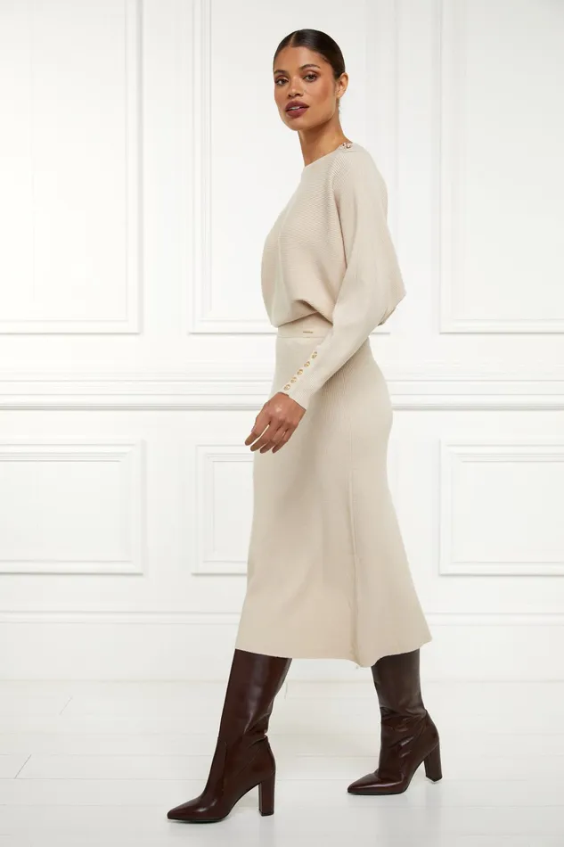 Holland Cooper Leyla Knitted Skirt Oatmeal Women Skirts Holland Cooper Leyla Knitted Skirt Oatmeal Women Skirts