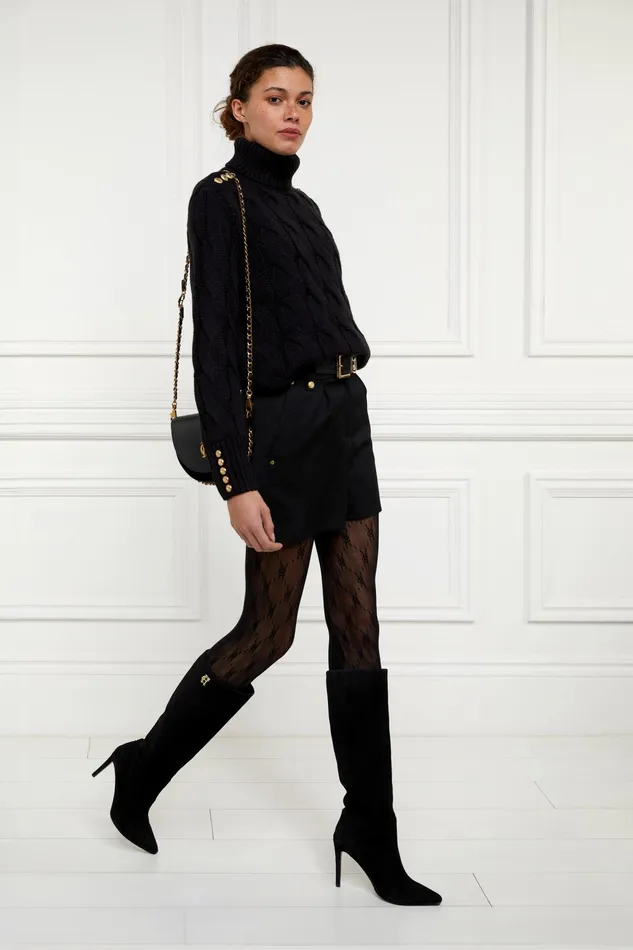 Holland Cooper Lucia Roll Neck Knit Black Women Knitwear