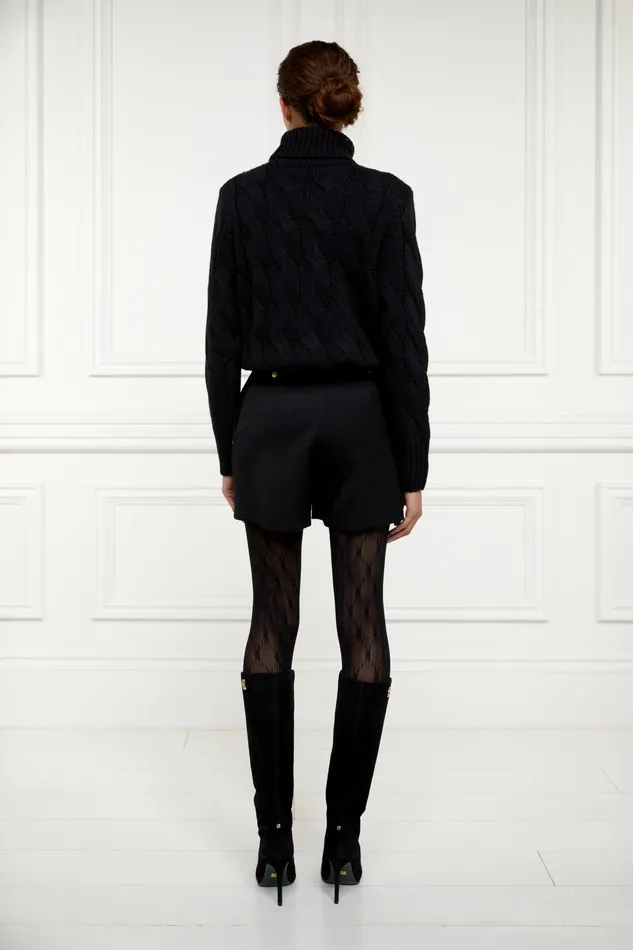 Holland Cooper Lucia Roll Neck Knit Black Women Knitwear