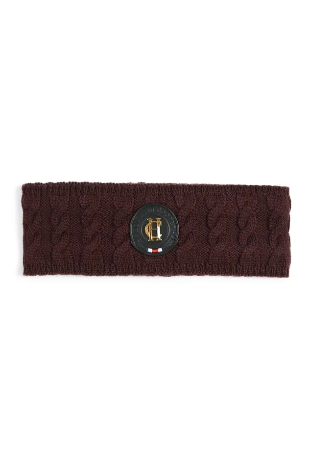 Holland Cooper Luxe Cable Knit Headband Mulberry Women Hats and Headbands