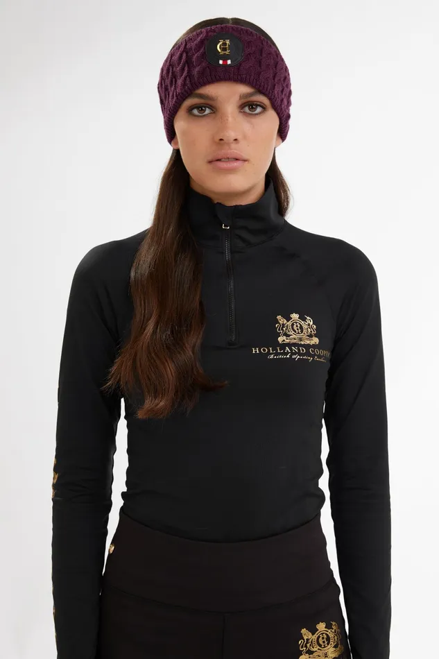 Holland Cooper Luxe Cable Knit Headband Mulberry Women Hats and Headbands Holland Cooper Luxe Cable Knit Headband Mulberry Women Hats and Headbands