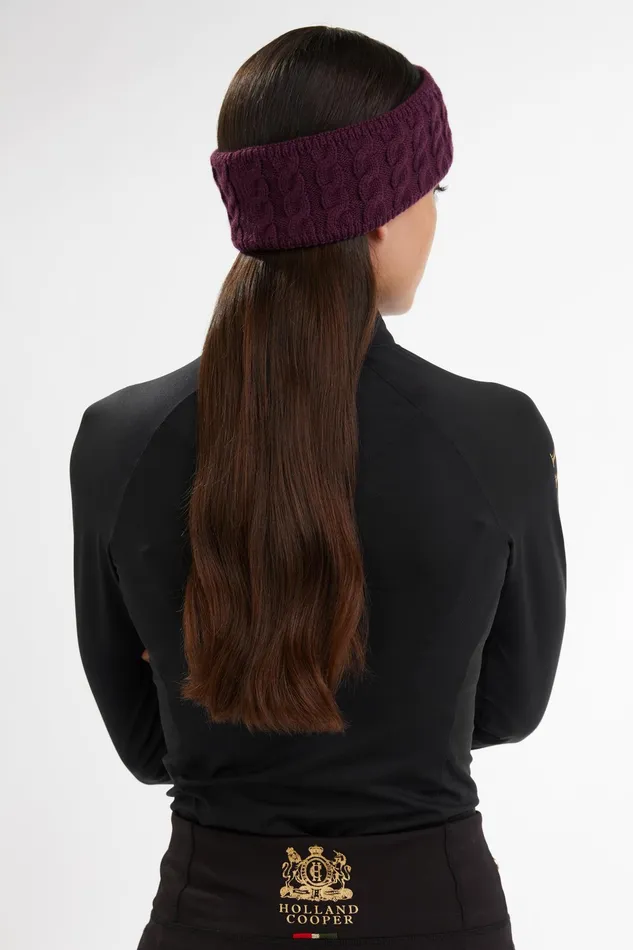 Holland Cooper Luxe Cable Knit Headband Mulberry Women Hats and Headbands Holland Cooper Luxe Cable Knit Headband Mulberry Women Hats and Headbands