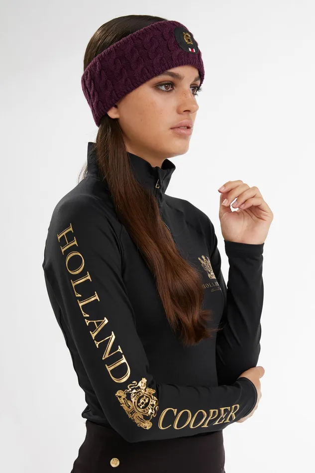 Holland Cooper Luxe Cable Knit Headband Mulberry Women Hats and Headbands Holland Cooper Luxe Cable Knit Headband Mulberry Women Hats and Headbands