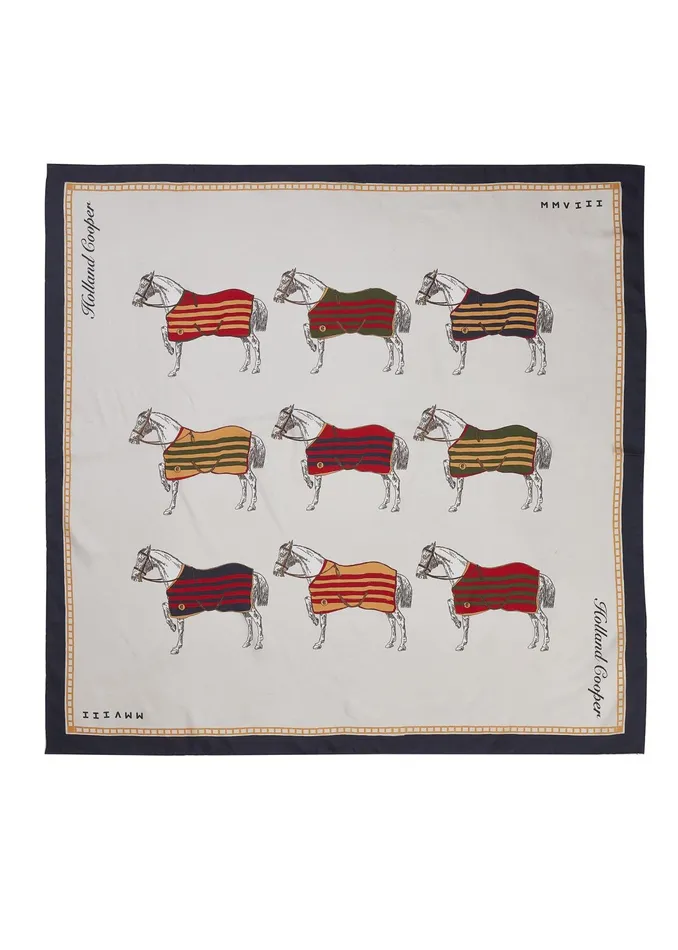 Holland Cooper Nine Horse Silk Scarf Nine Horse Women Scarves
