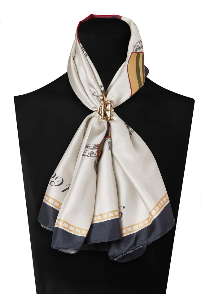 Holland Cooper Nine Horse Silk Scarf Nine Horse Women Scarves