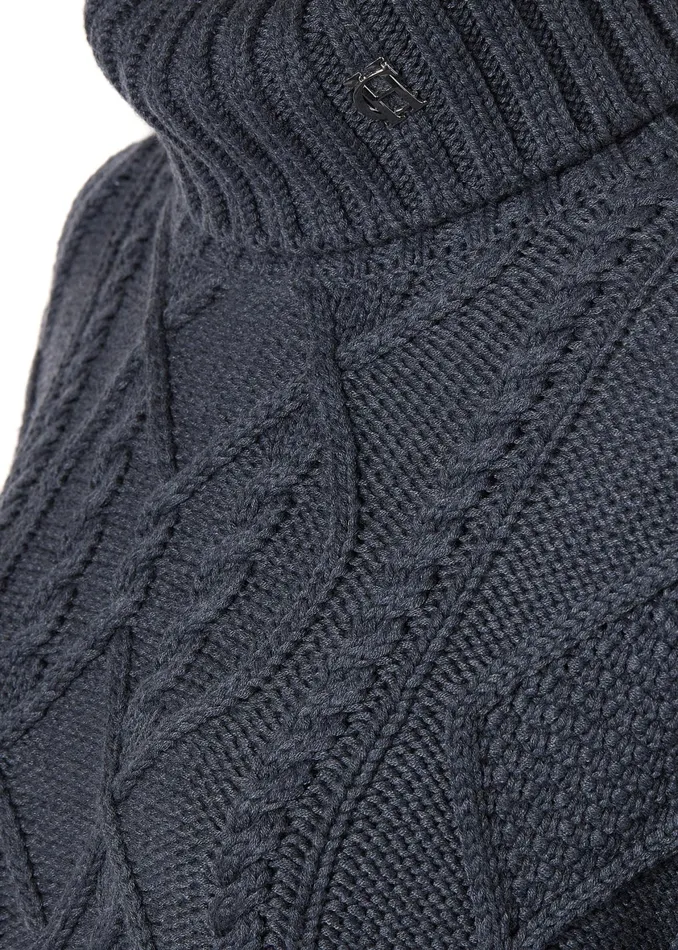 Holland Cooper Noveli Cable Knit Charcoal Women Knitwear