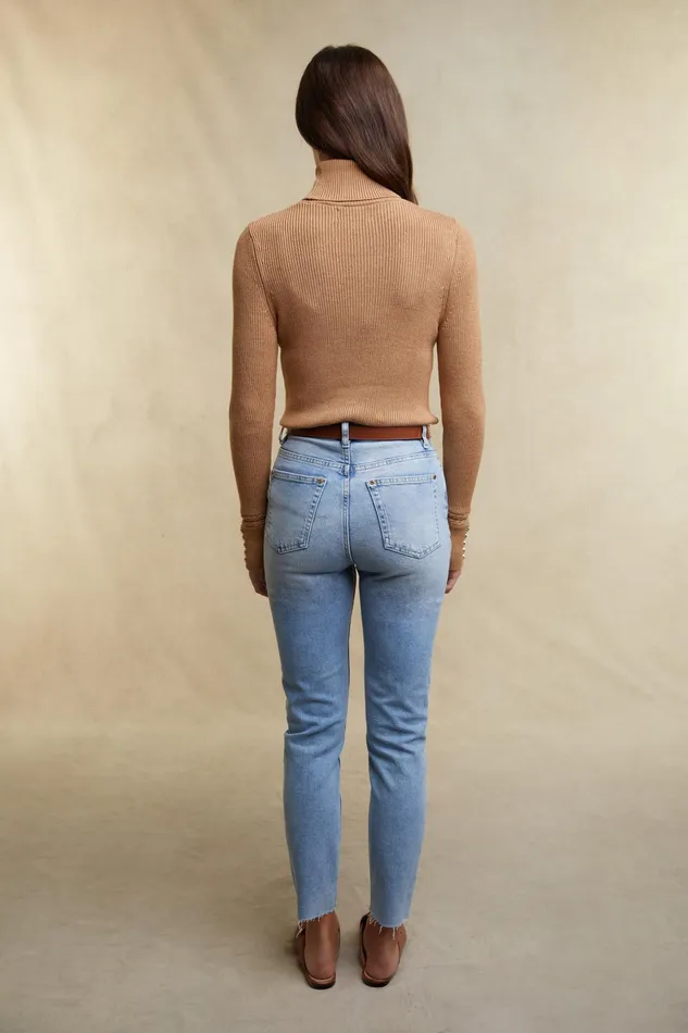 Holland Cooper Painswick Roll Neck Caramel Women Knitwear