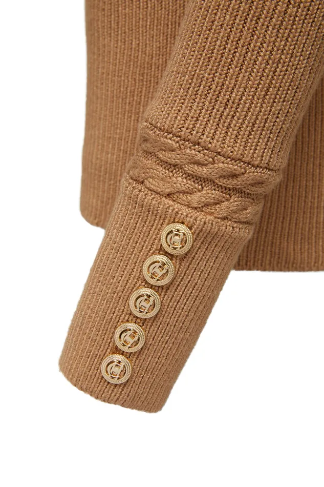 Holland Cooper Painswick Roll Neck Caramel Women Knitwear