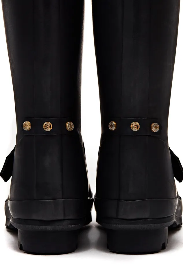 Holland Cooper Sherpa Lined Regency Wellington Matte Black Women Wellington Boots
