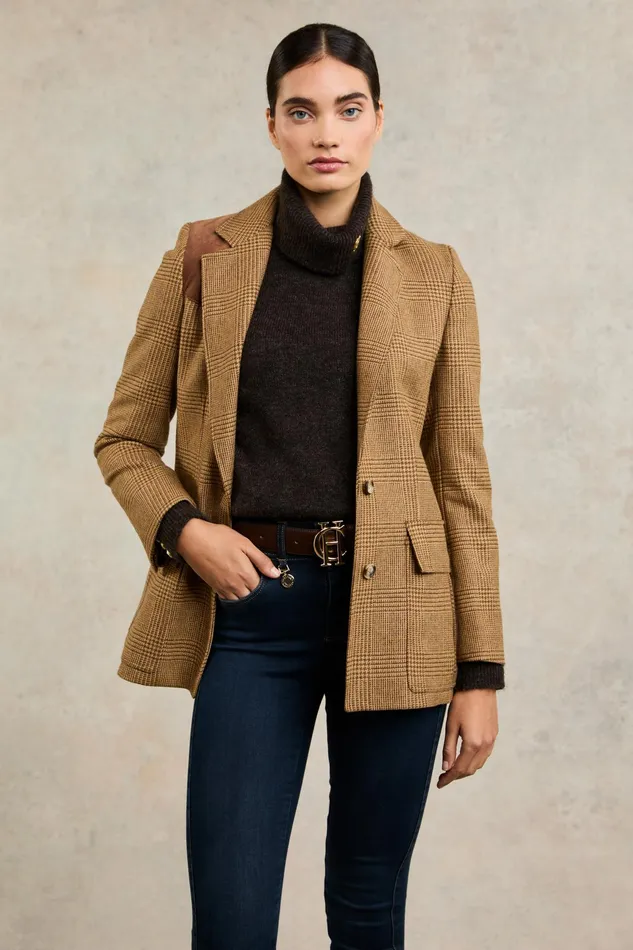 Holland Cooper Single Breasted Field Blazer Tawny Women Tailoring