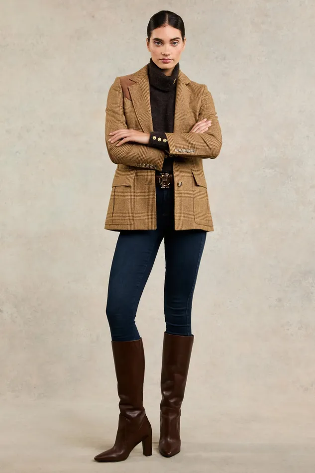 Holland Cooper Single Breasted Field Blazer Tawny Women Tailoring