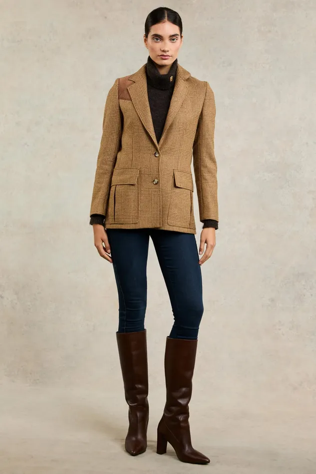 Holland Cooper Single Breasted Field Blazer Tawny Women Tailoring