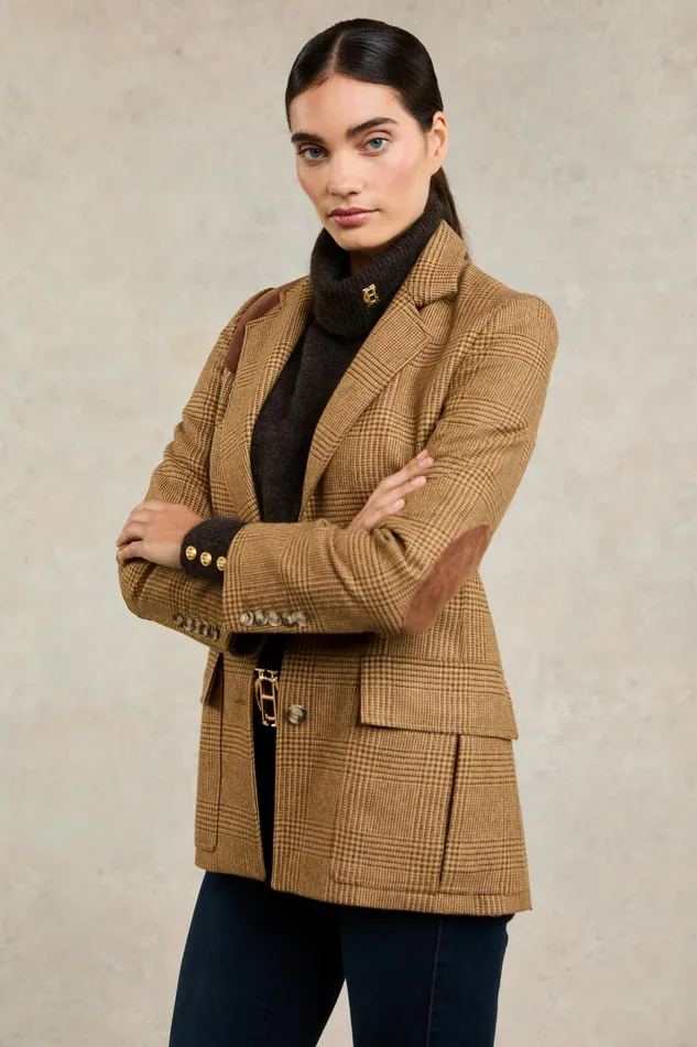 Holland Cooper Single Breasted Field Blazer Tawny Women Tailoring