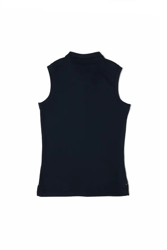 Holland Cooper Sleeveless Polo Shirt Ink Navy Women Polo Shirts