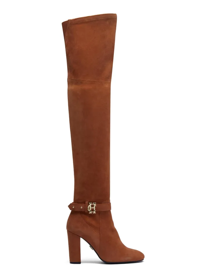 Holland Cooper Sloane Over The Knee Boot Tan Women Boots