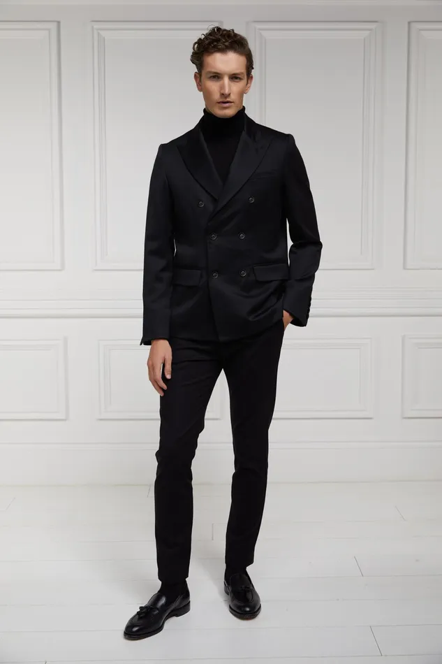 Holland Cooper The Double Breasted Blazer Black Barathea Women Tailoring