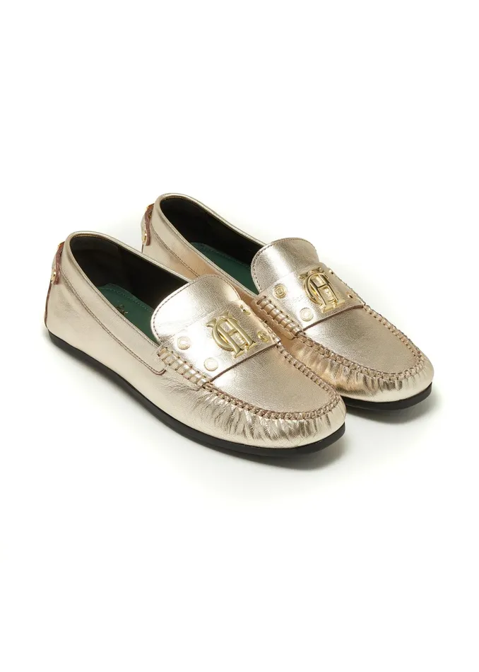 Holland Cooper The Driving Loafer Gold Women Loafers Holland Cooper The Driving Loafer Gold Women Loafers