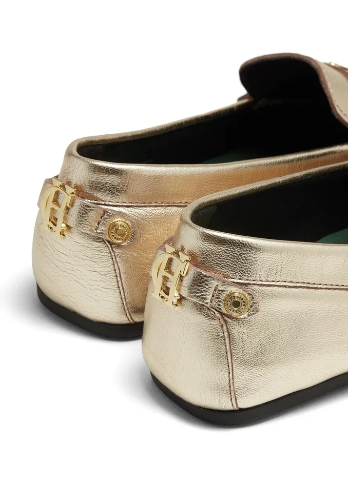 Holland Cooper The Driving Loafer Gold Women Loafers Holland Cooper The Driving Loafer Gold Women Loafers