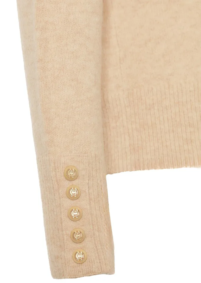 Holland Cooper Tori Quarter Zip Knit Camel Women Knitwear