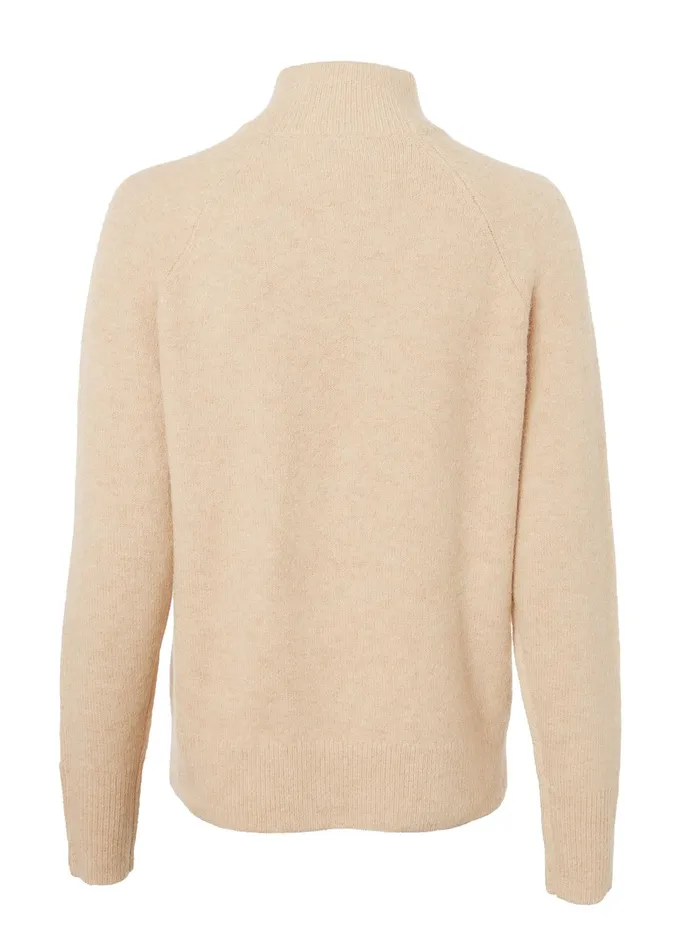 Holland Cooper Tori Quarter Zip Knit Camel Women Knitwear