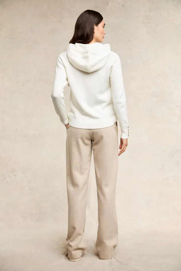 Holland Cooper Verbier Knitted Hoodie Natural Women Hoodies