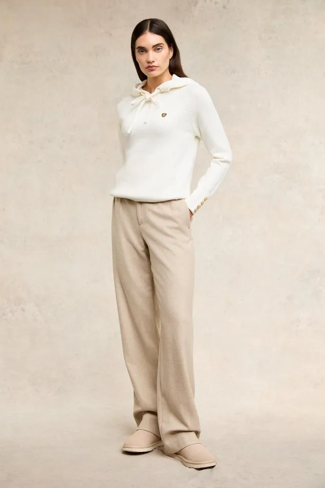 Holland Cooper Verbier Knitted Hoodie Natural Women Hoodies