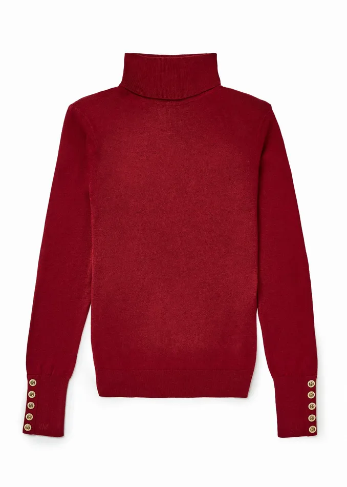 Holland Cooper Victoria Cashmere Roll Neck Berry Women Knitwear