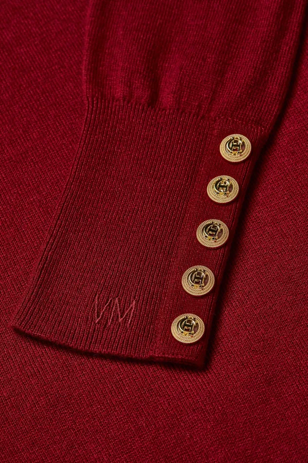 Holland Cooper Victoria Cashmere Roll Neck Berry Women Knitwear