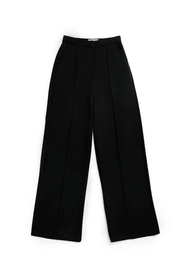 Holland Cooper Wide Leg Pant Black Black Women Trousers
