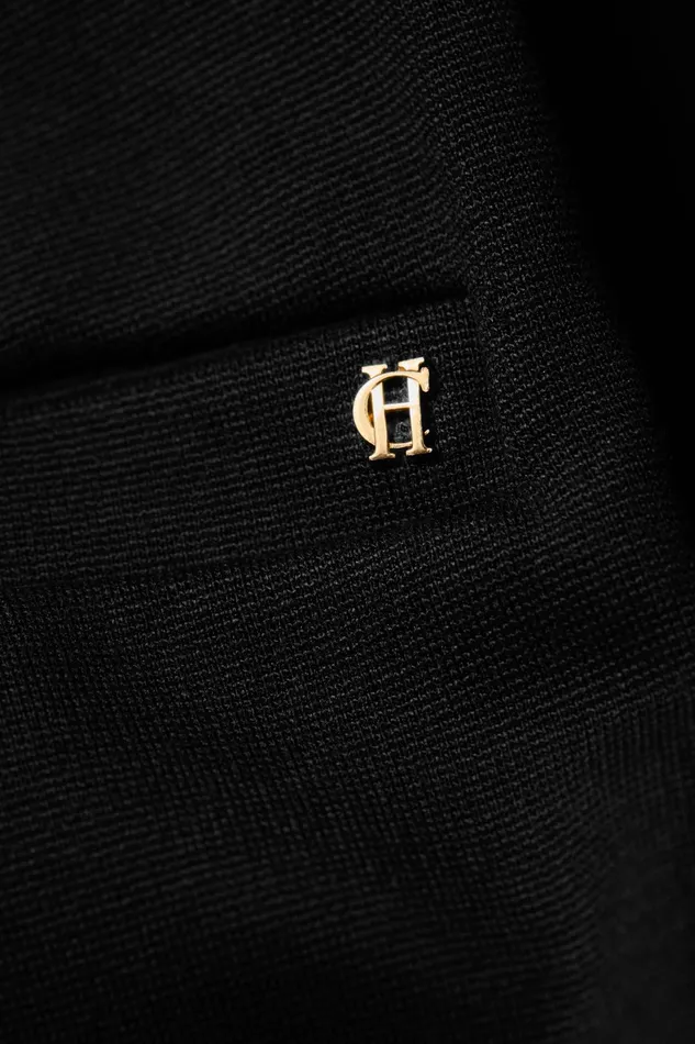 Holland Cooper Wide Leg Pant Black Black Women Trousers
