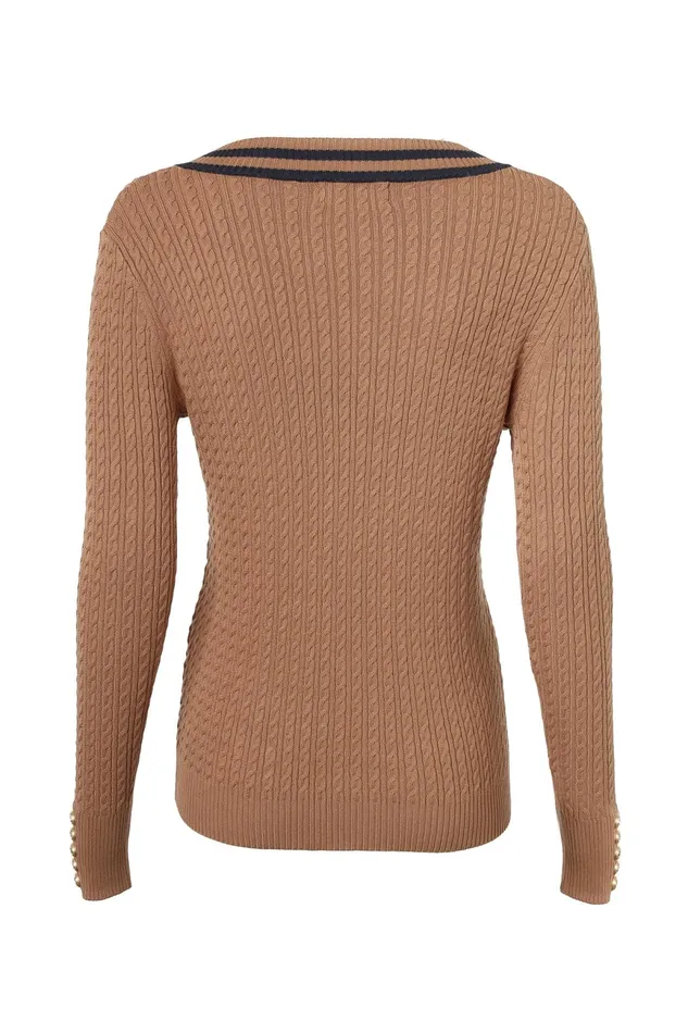 Holland Cooper Zoe Knit Dark Camel Marl Women Knitwear