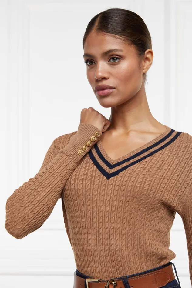 Holland Cooper Zoe Knit Dark Camel Marl Women Knitwear