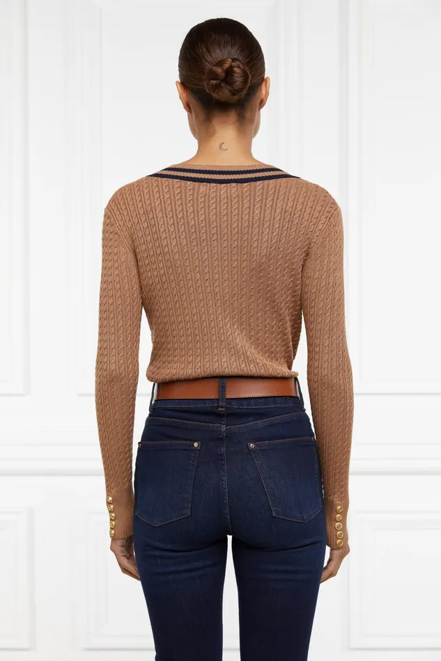 Holland Cooper Zoe Knit Dark Camel Marl Women Knitwear