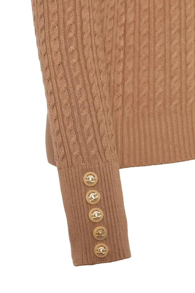 Holland Cooper Zoe Knit Dark Camel Marl Women Knitwear